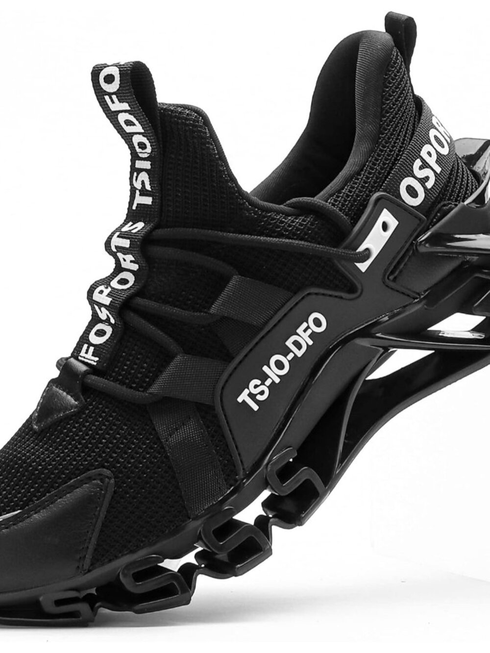 Women's Black White Athletic Mesh Running Walking Foam Lace-Up Sneaker Shoes